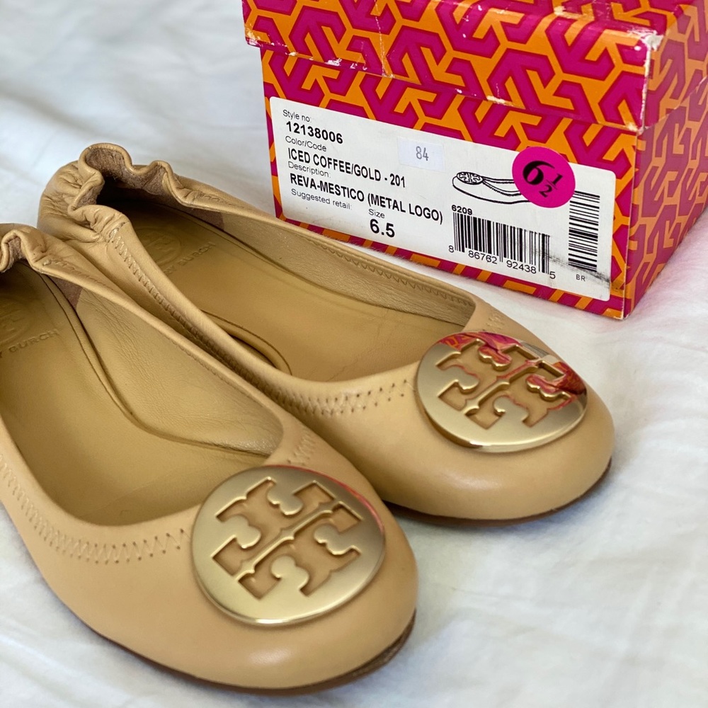 Tory Burch Reva Mestico Flats, Iced Coffee 6.5